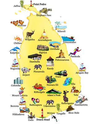 srilanka tour map
